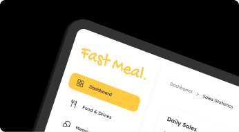 Fast Meal görsel kimliğinin dashboard üzerinde uygulanışı